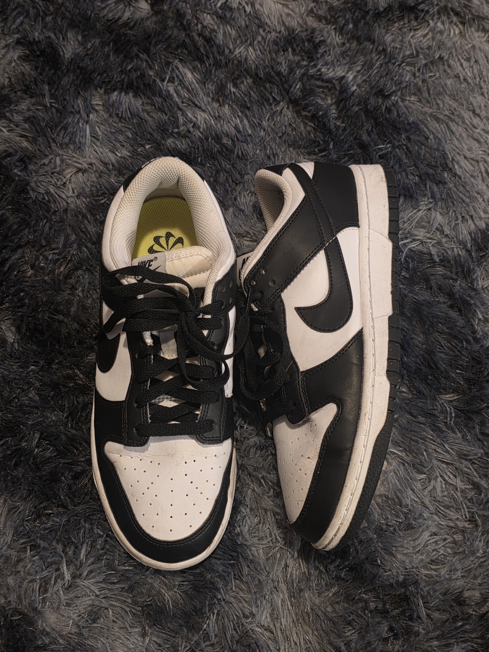Black & White Nike Dunk Low Sneakers - Classic Two-Tone Style Sz 8.5